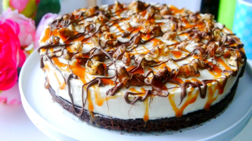 Cheesecake brownie confiture de lait pécan: Dulce de leche