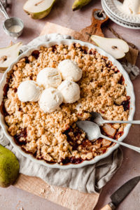 Crumble poire chocolat